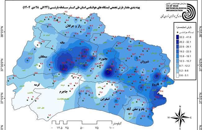 بارش ۳۵ سانتی متر برف در ارتفاعات  خراسان شمالی